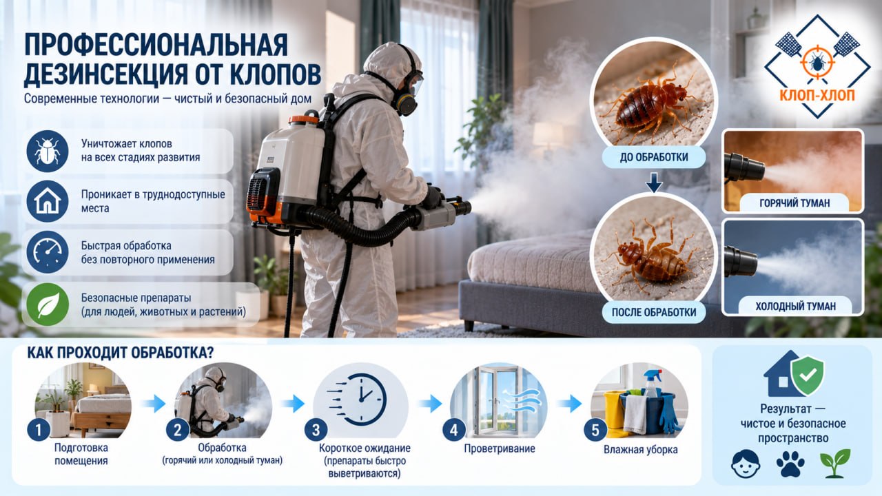 Дезинсекция от клопов в квартире